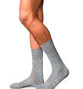 No. 6 Finest Merino Silk Socks | Light Grey Melange 14451-3388